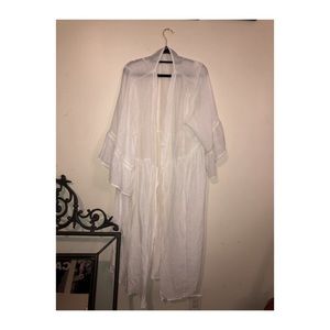 🎃 3/$20 SHEIN White Sheer Long Flowy Bathing Suit Cover